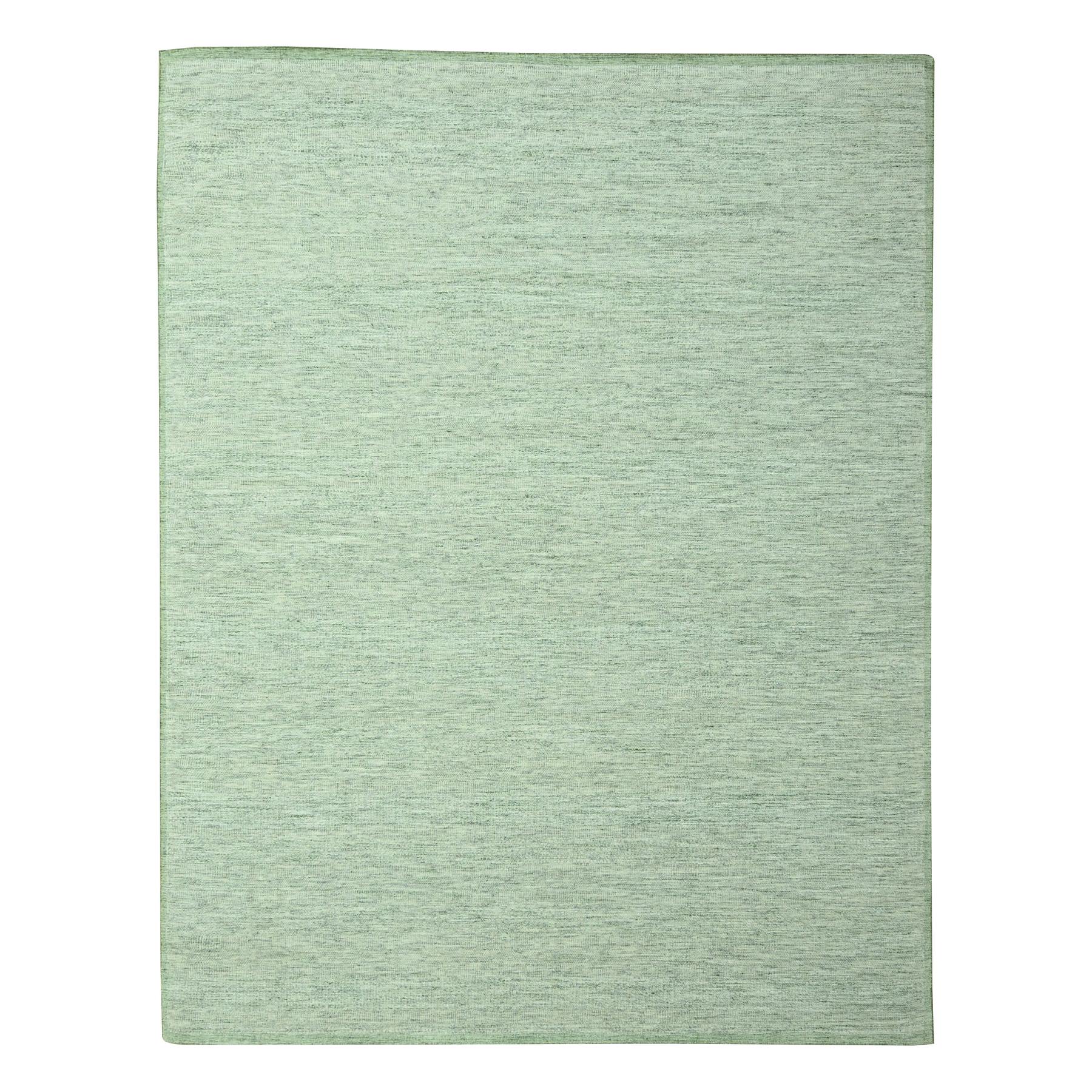 Sage Green, Oxidized and Distressed Grass Design with Exposed Warps, 100% Wool, Hand Knotted, XL, Oversized, Oriental Rug